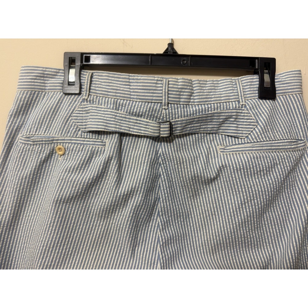 VTG Polo Ralph Lauren Pants 32x30 Blue Seersucker Cotton Chino Buckle Back RARE